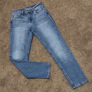 Like New Old Navy Mid Rise Wow Boyfriend Jeans-0 Ankle-Medium Wash-Cotton Blend